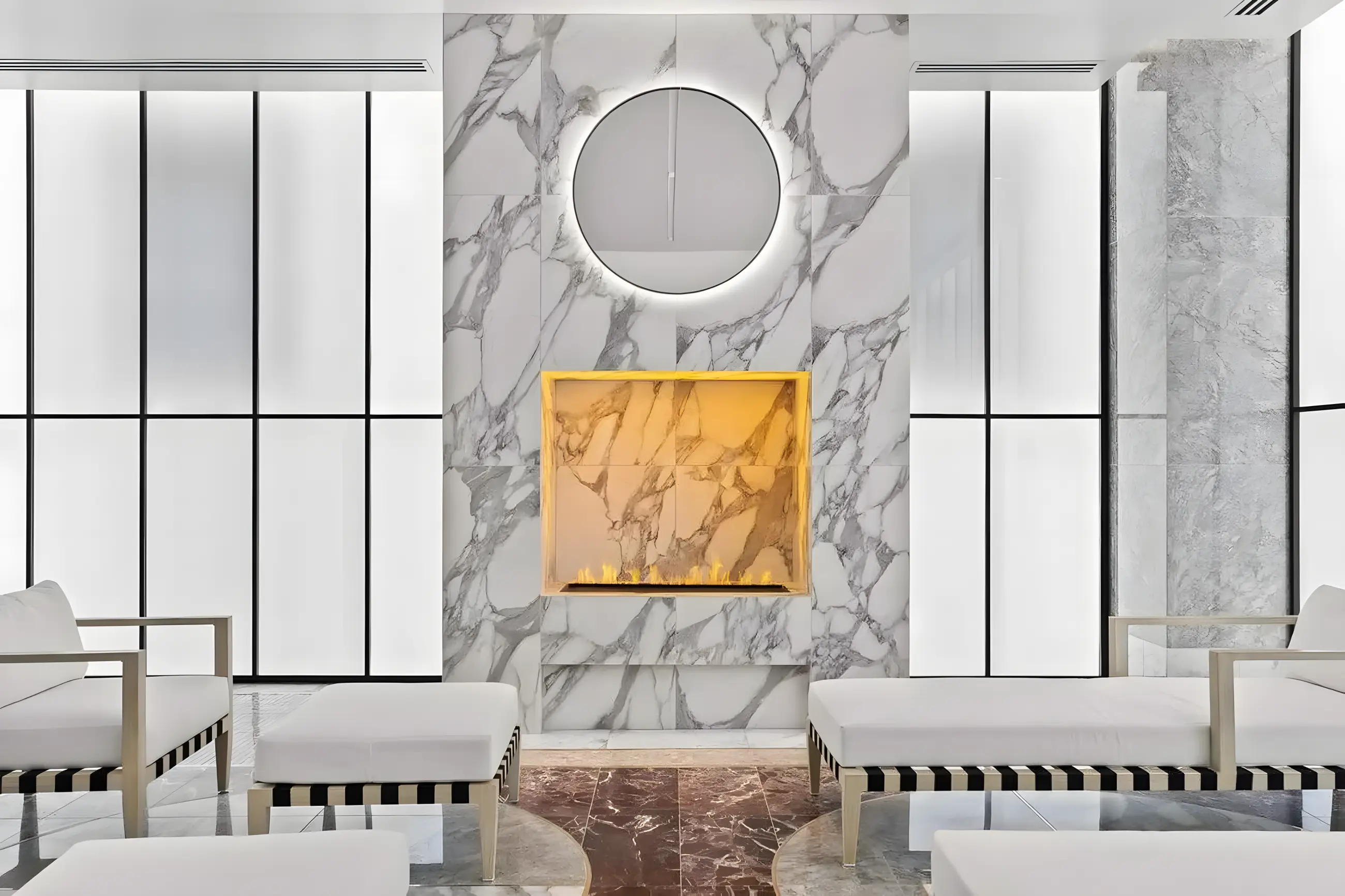 Lounge en marbre — espace commercial